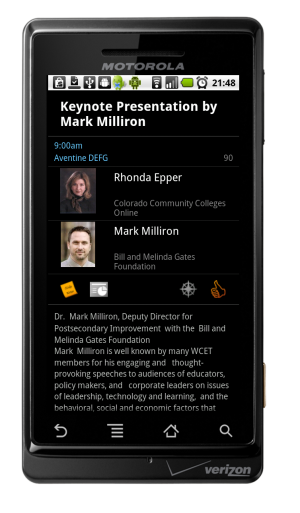 Android EventPilot Session View