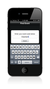 EventPilot Express Mobile App - Find Event Screen express mobile app find event screen