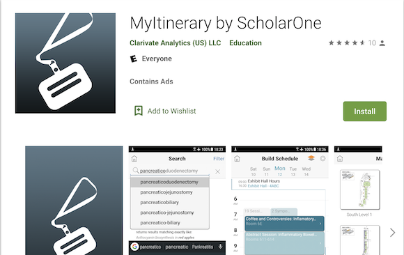 Clarivate ScholarOne MyItinerary App Clarivate ScholarOne MyItinerary Conference App
