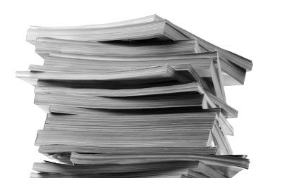 Eliminate paper with the Clarivate ScholarOne meeting app Stack of Paper