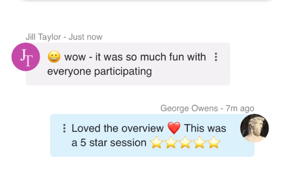 Session chat with emojis in conference app