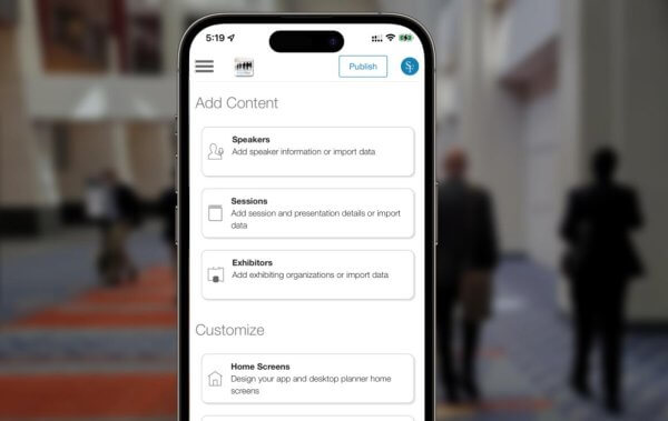 Publish event app updates on the go with Conference App Builder mobile responsive version