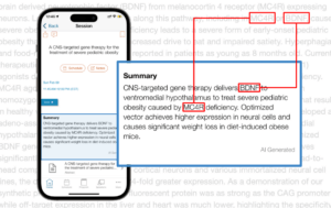 AI abstract summaries in scientific conference app