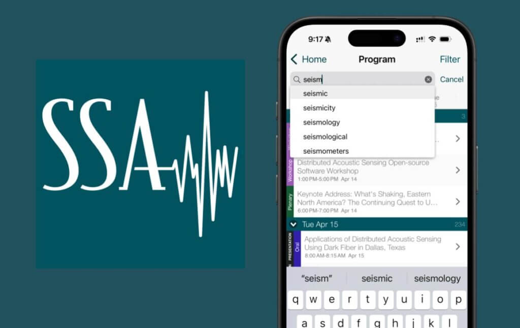 SSA scientific event app scientific search engine in SSA conference app