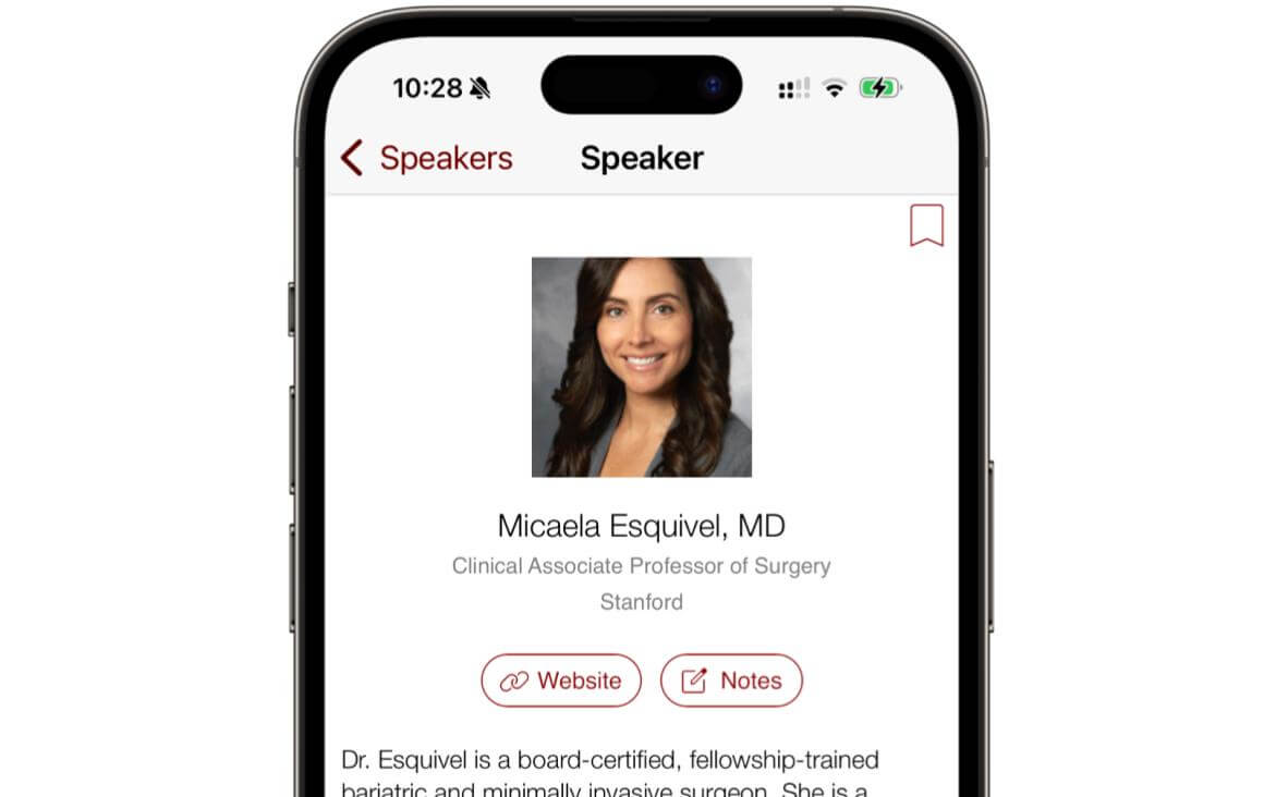 modern speaker detail view in event app