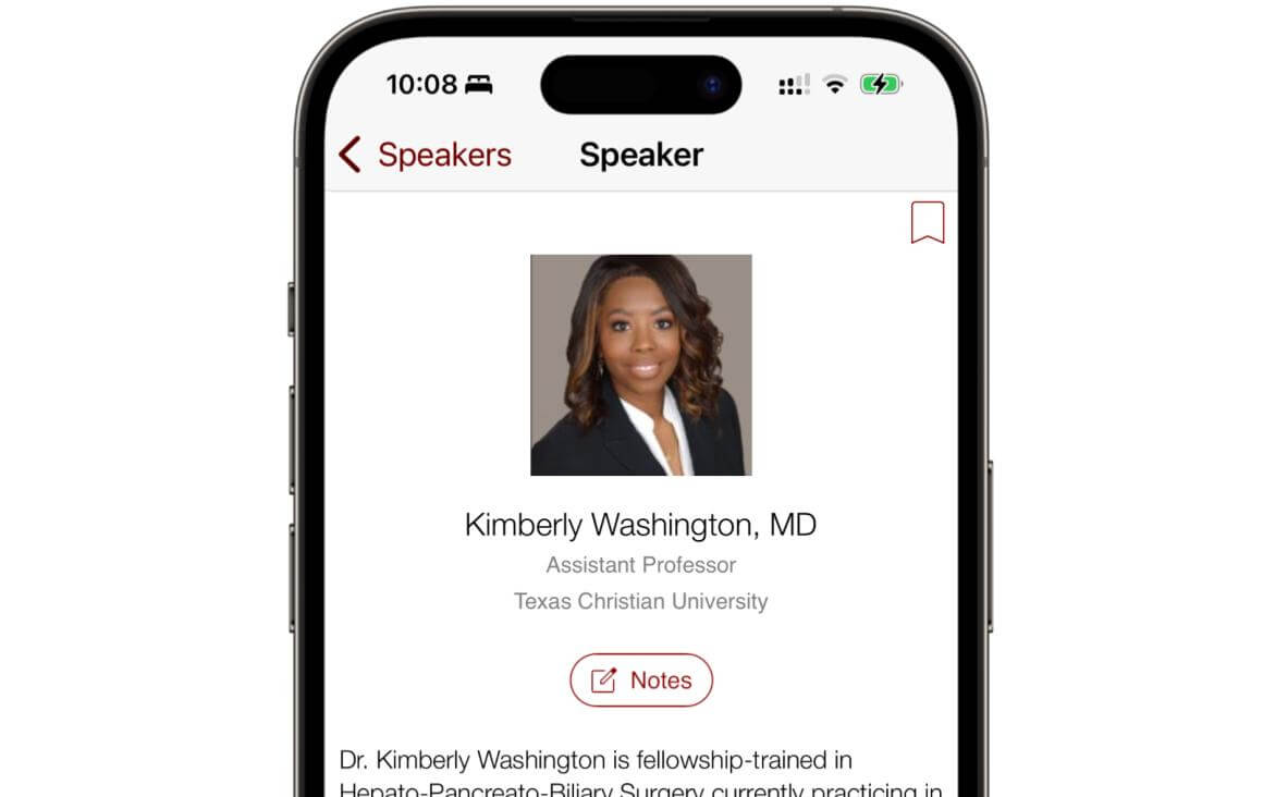 modern speaker detail view in event app
