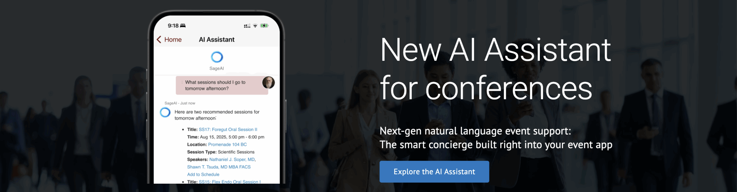AI Event Assistant for conferences banner