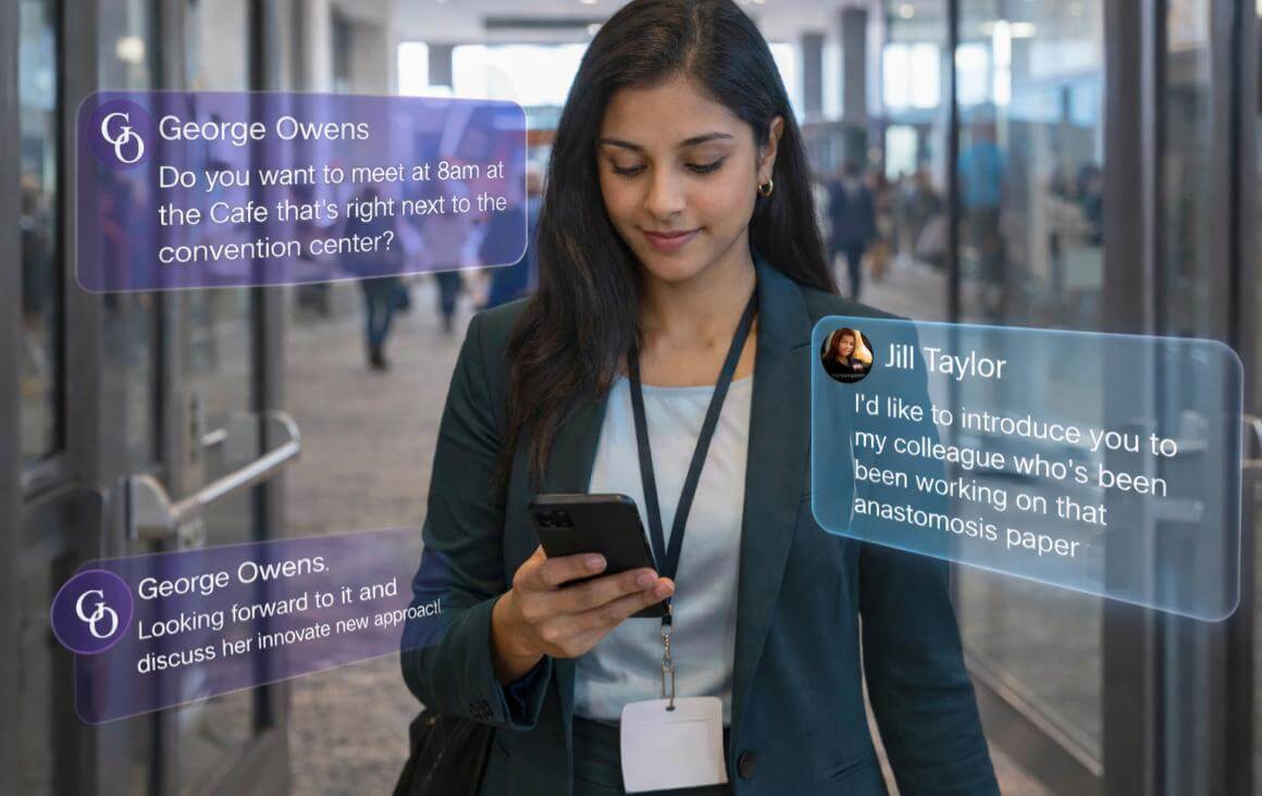 1:1 private messaging in EventPilot conference app
