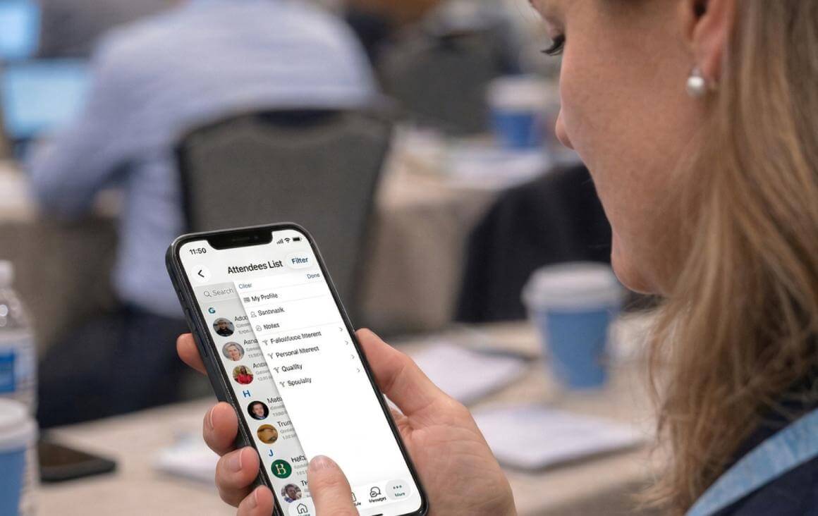 PeerFinder attendee directory in event app