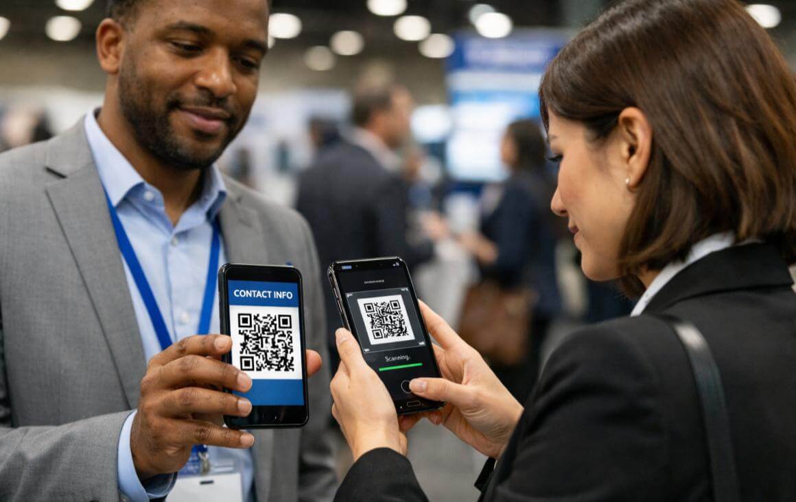 Event app with digital business card (contact scanning)